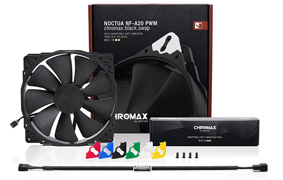 Cooler para Gabinete Noctua NF-A20 PWM chromax.black.swap, 200mm